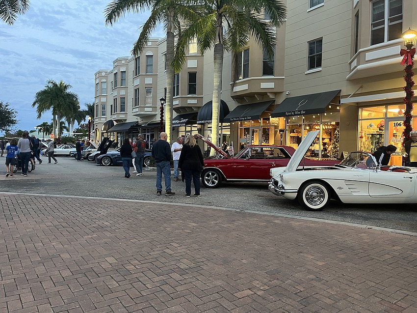 Dozens of cars line Main Street at Lakewood Ranch.