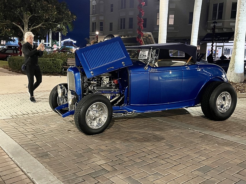 Lakewood Ranch's Monica Miller admires a 1932 Ford Roadster. 