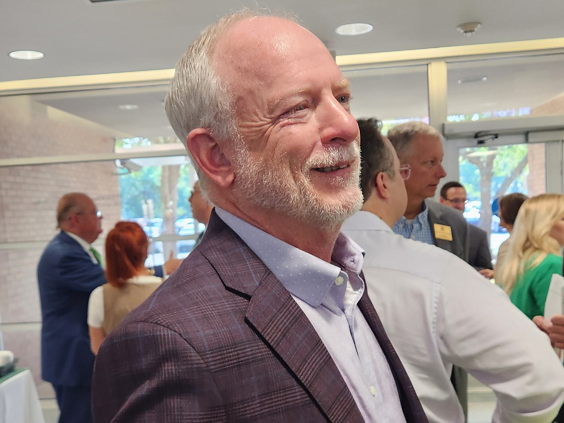 Aaron Bowman, senior vice president of business development for JAXUSA Partnership, at the opening of the STEAM Institute at Jacksonville University in September 2023.