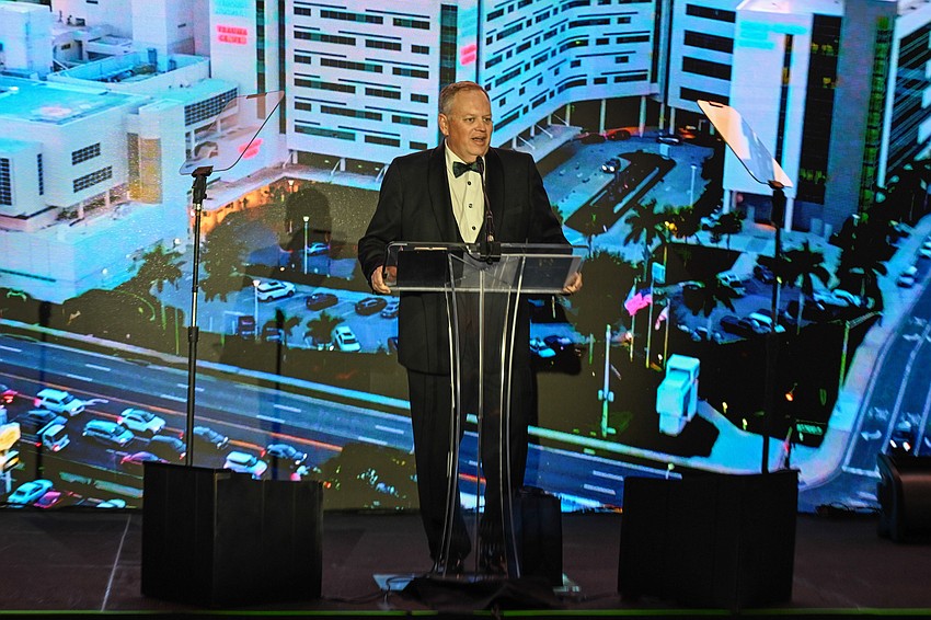 David Verinder, President and CEO of Sarasota Memorial Health Care System, addresses guests.