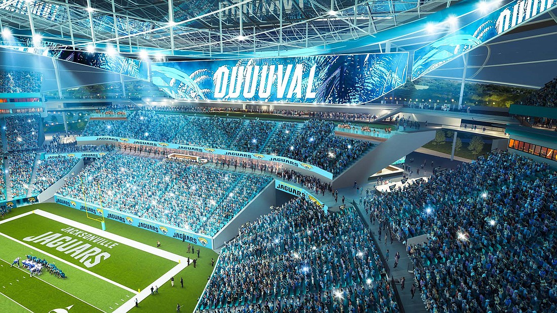 A view of the endzone at the the Jacksonville Jaguars Stadium of the Future.