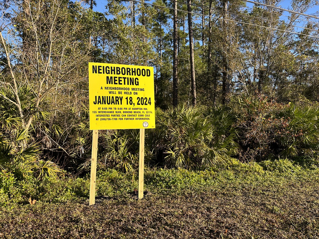The meeting will discuss the construction plans for the property at the northwest corner of Tymber Creek Road and Airport Road in Ormond Beach. Photo by Jarleene Almenas