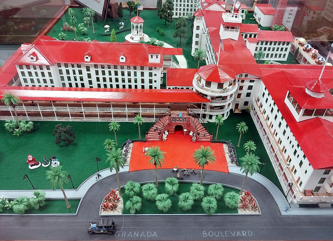 The model of the Ormond Beach Hotel was recently restored by Mark Bigelow. Photo by Randy Jaye