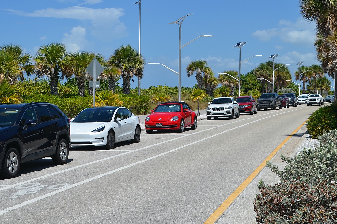 Among the proposed changes to the city's parking program is metered spaces on Ben Franklin Drive along Lido Beach. Those spaces are currently free of charge.