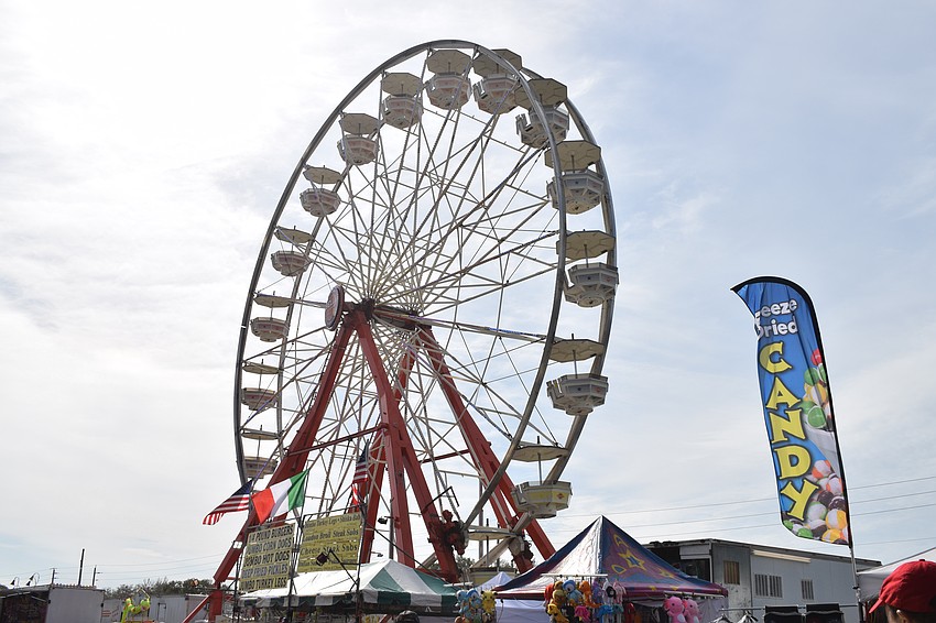 The classic fair ride, the ferris wheel, is ready to go.
