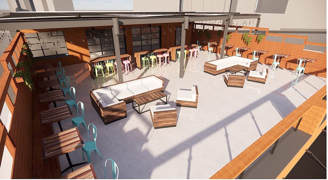 Plans for Banditos Tacos & Tequila include a rooftop lounge with the bar service area beneath an enclosable structure. Under the city's new definitions, it will be considered an indoor bar.