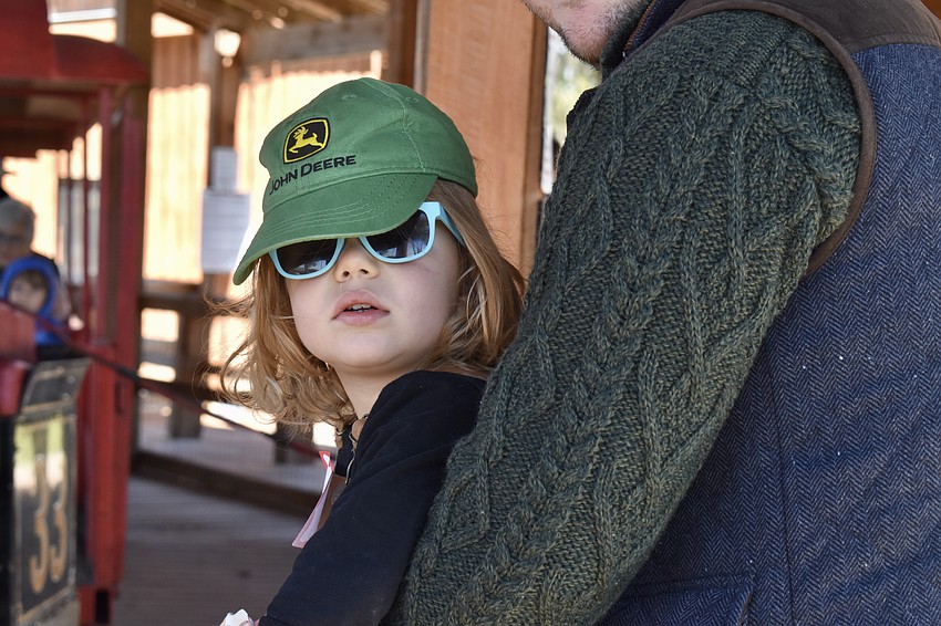 Isaac Parker waits patiently for his turn on the train.