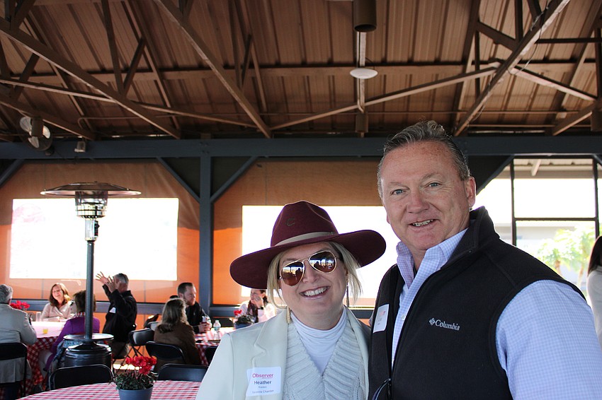 Heather and Clint Kasten enjoy the pavilion's hospitality during the Observer Cup Jan. 21 at the Sarasota Polo Club.