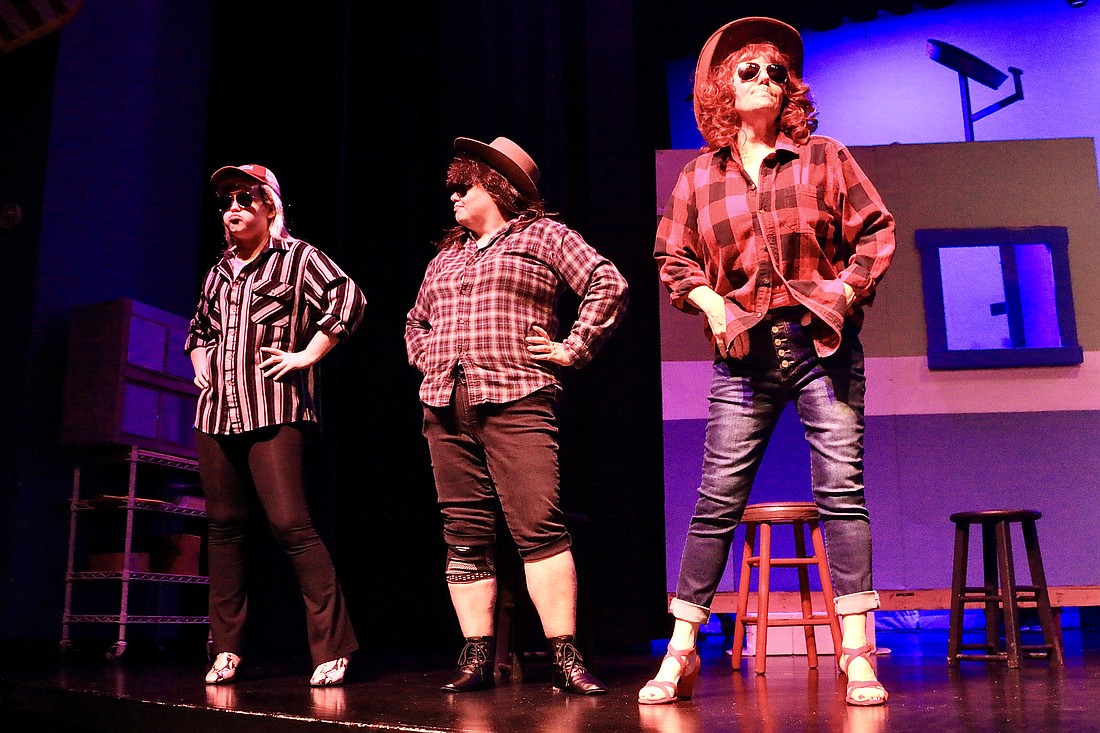 From left to right, Kianna Longhway, Cynthia Geiges and Michele O'neil in "The Great American Trailer Park Musical." Photo by Sierra Williams