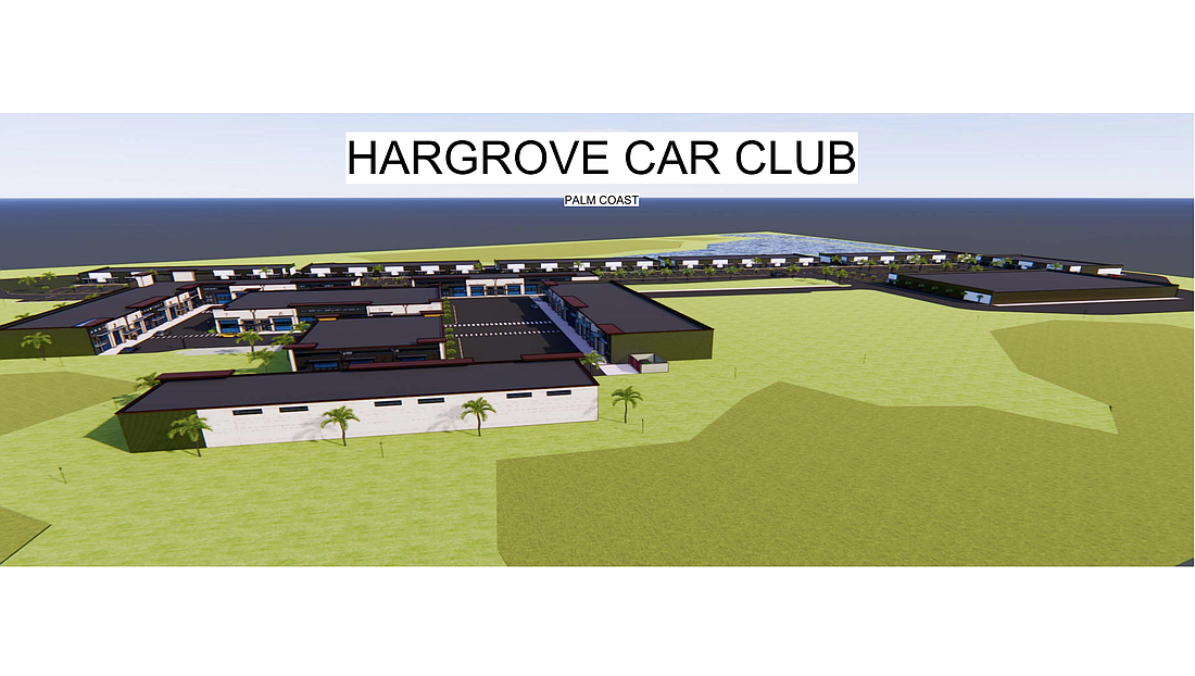 The Hargrove Car Club, a set of flexible warehouse spaces and car condos proposed for 33 acres on Hargrove Lane. Image from Planning Board meeting documents