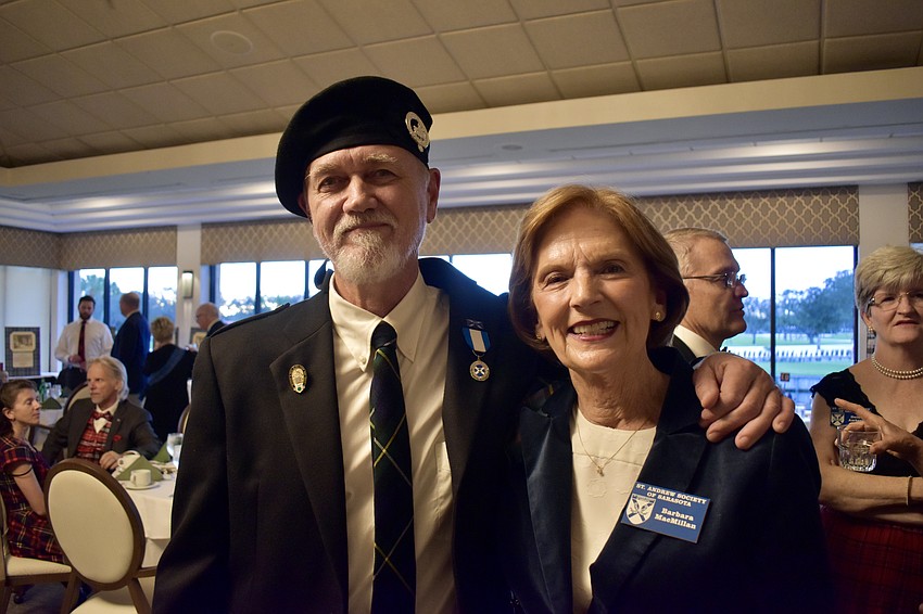 David Shaddock is with Barbara MacMillan. Shaddock is the fourth great grandnephew of Robert Burns.