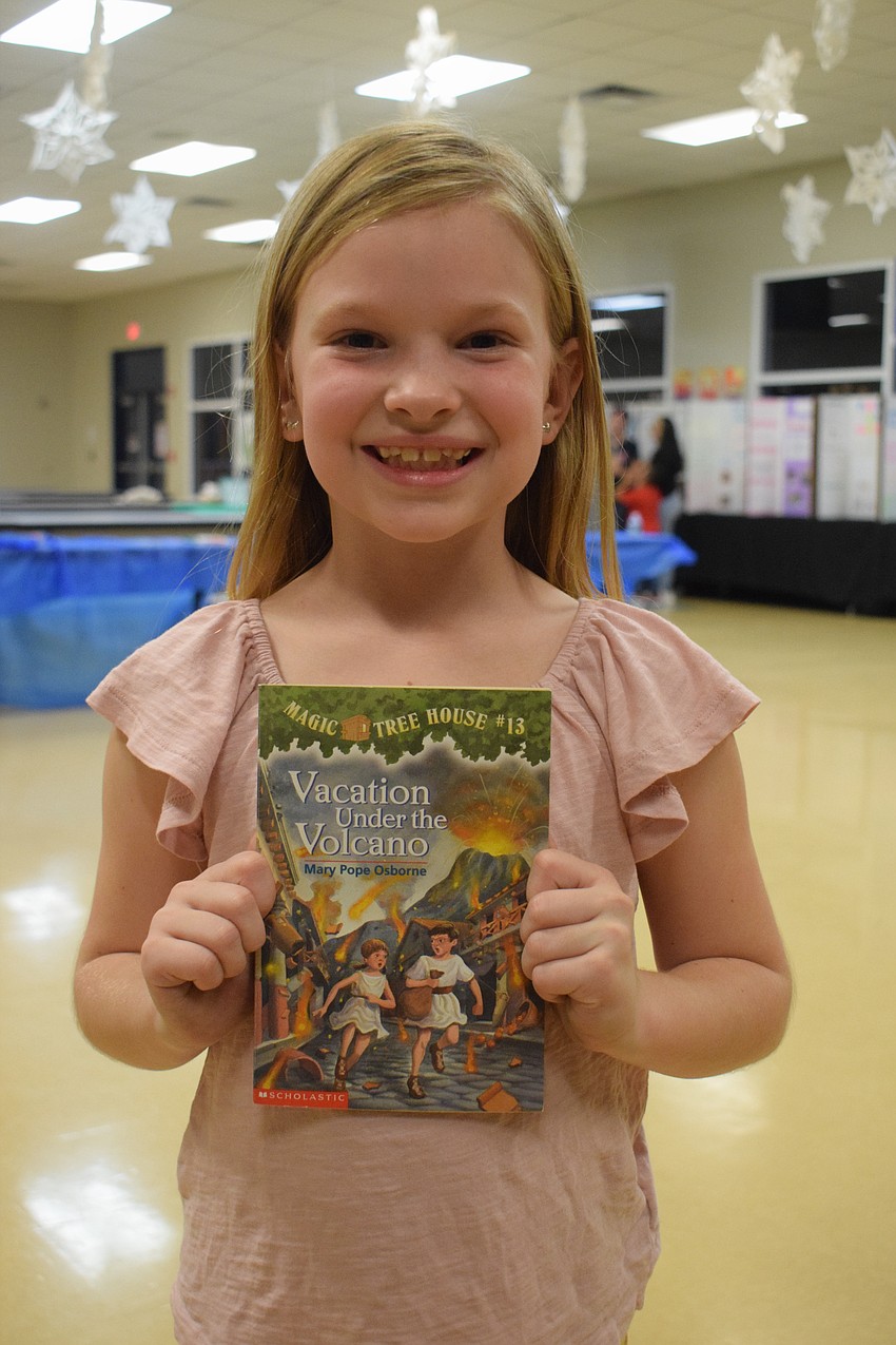 Second grader Ryder Chamberlain can't wait to start reading her newest 