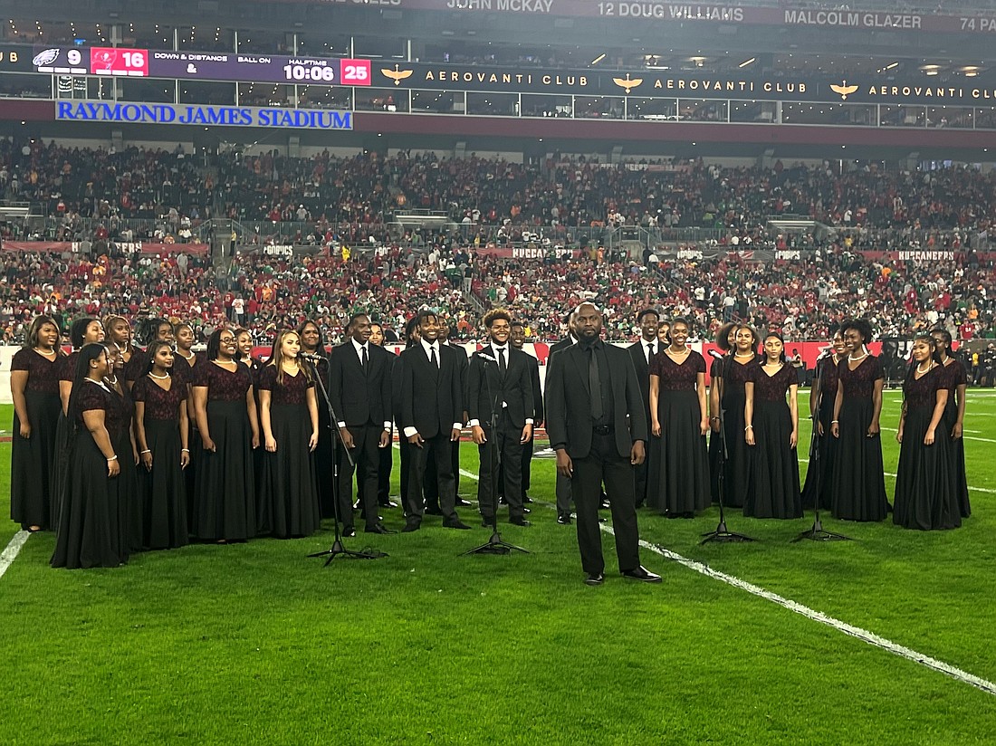 The B-CU Concert Chorale performed in the NFL Wild Card game on Jan. 15. Courtesy photo