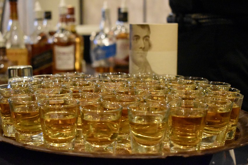 Every guest gets a shot of scotch to celebrate Robert Burns.