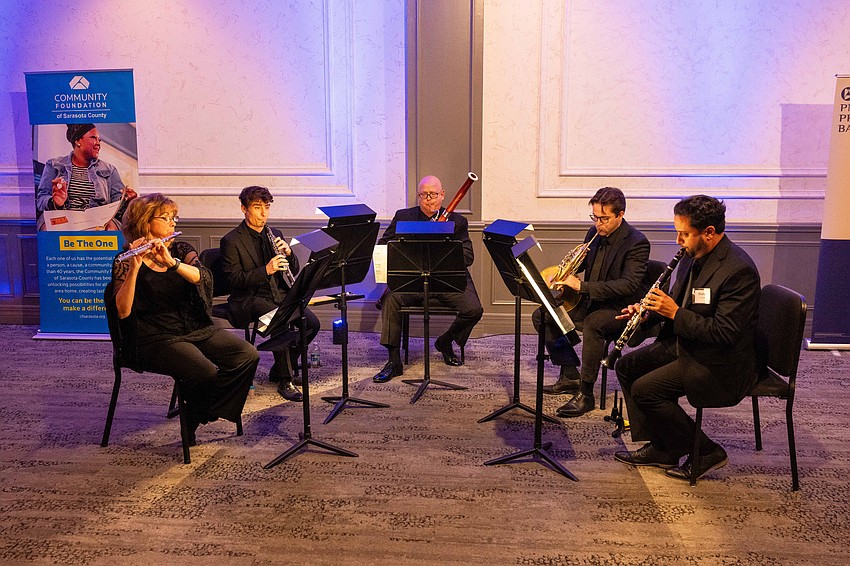 The Sarasota Wind Quintet: Betsy Traba, Bobby Nunes, Fernando Traba, Joshua Horne and Bharat Chandra