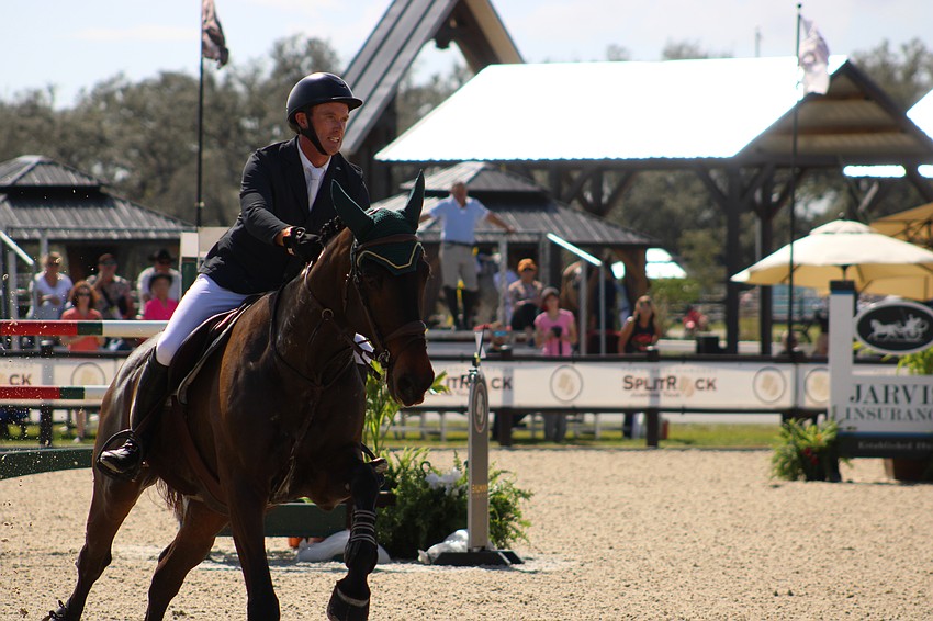 Ireland's Richie Moloney made it to the jump-offs aboard Rocksy Music and finished third.