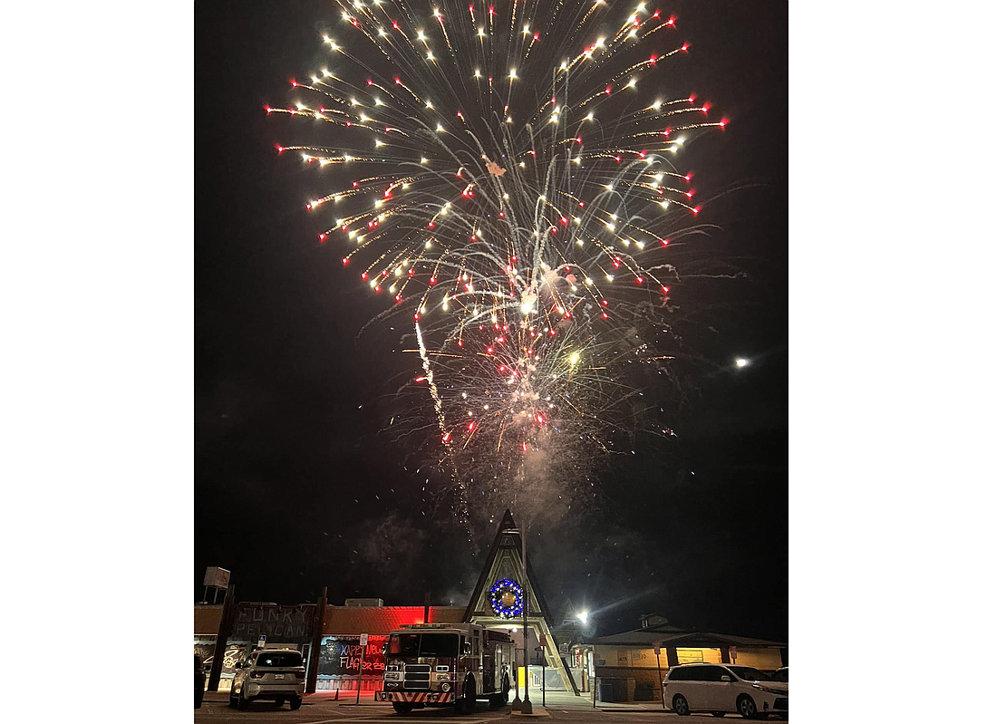 Flagler Beach's first New Year's Eve show on Dec. 31, 2023. Courtesy of Flagler Beach Fire Department