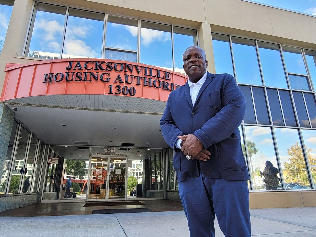 Jacksonville Housing Authority CEO Dwayne Alexander in front of its offices at 1300 N. Broad St.
