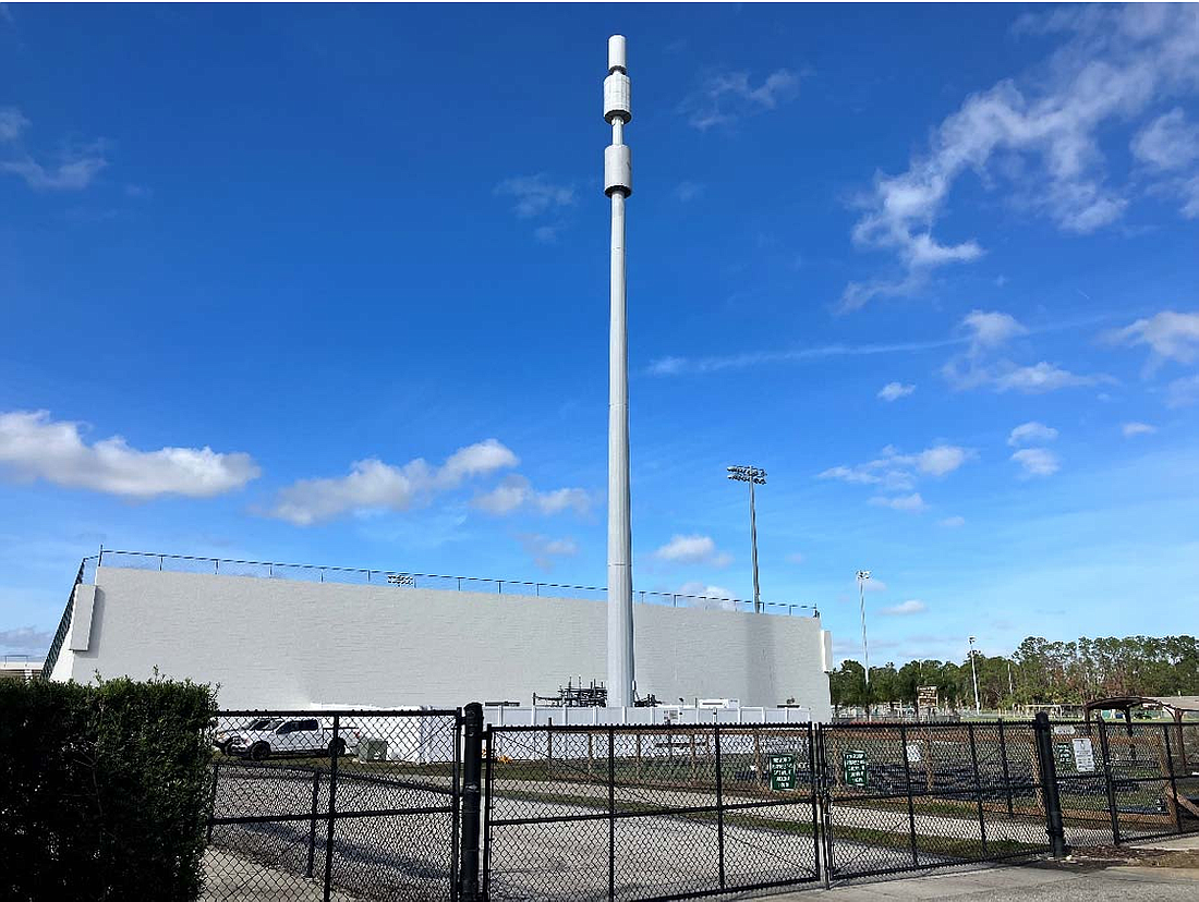 Cell tower at Flagler Palm Coast High School. Photo courtesy of Flagler Schools