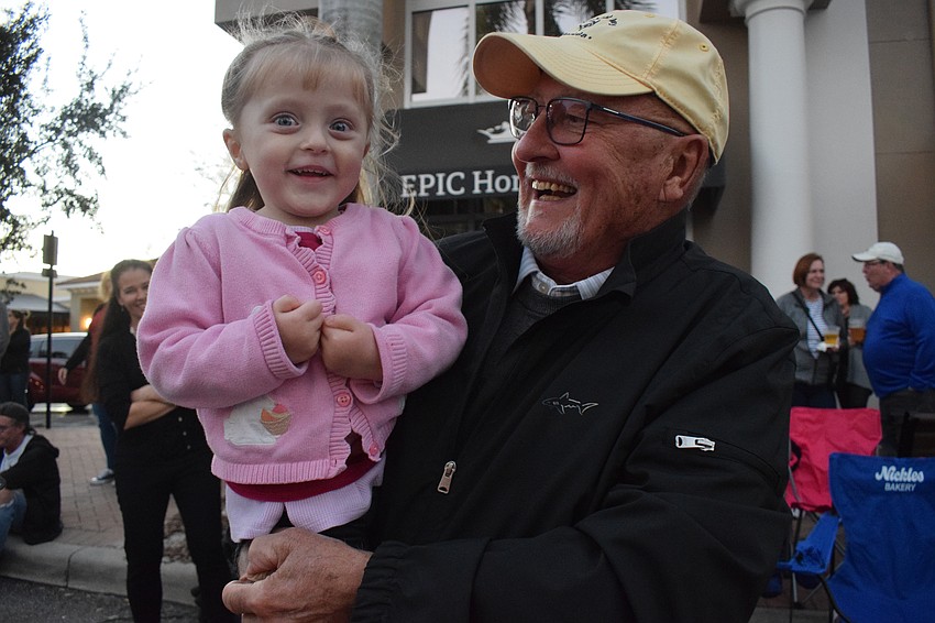 East County 2-year-old Collette Harris and Rudy Jergovic dance the night away.