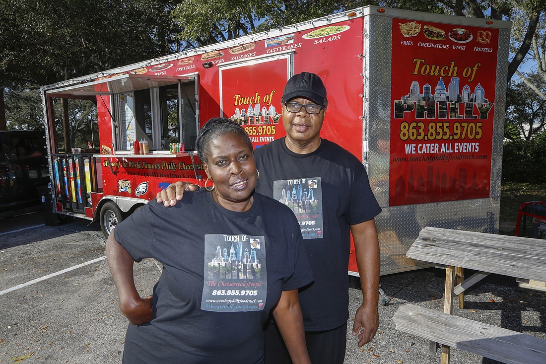Lenora and Kim Crawford at their Touch of Philly mobile food trailer in Polk County.