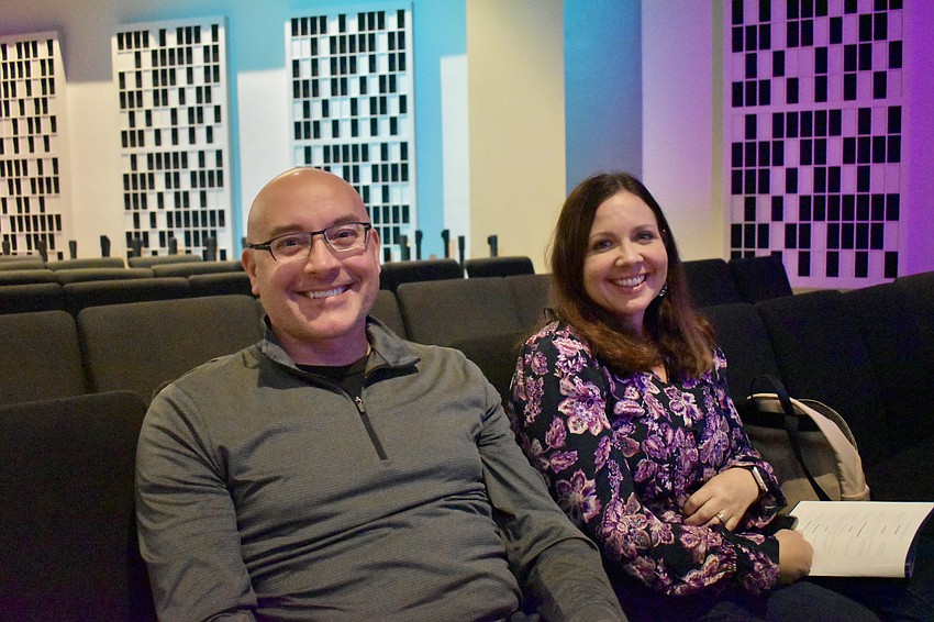 Brian and Rebecca Roman are in the audience to watch their daughter Kaitlyn perform. Kaitlyn Roman is in 11th grade and plays the viola.