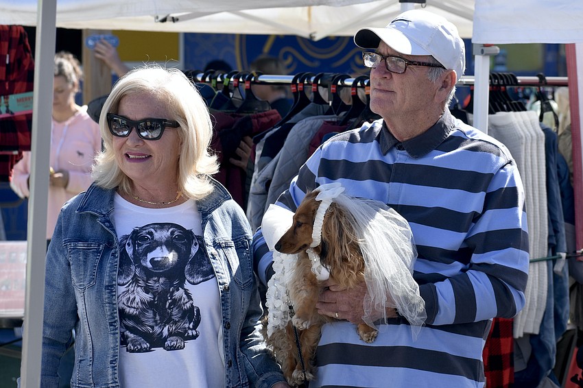 Rosanna and Bruce Palmer, who are volunteers with the Port Charlotte organization Low Rider Dachshund Rescue of Florida, made the trip to the event