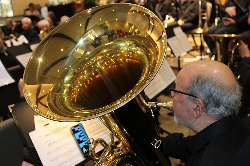 Jim Damoulakis does the heavy lifting on the tuba for the Lakewood Ranch Wind Ensemble.