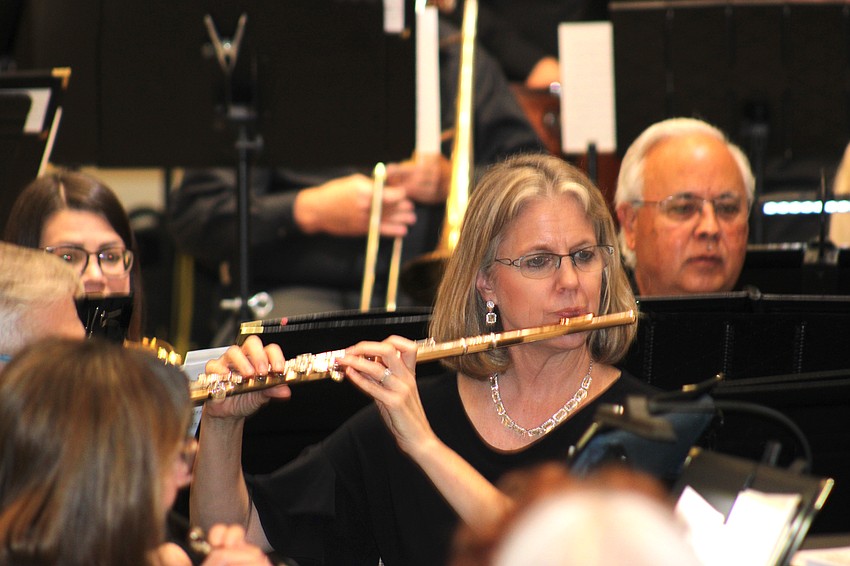Karen Romig, on the flute, has been with the Lakewood Ranch Wind Ensemble since its formation in 2019.