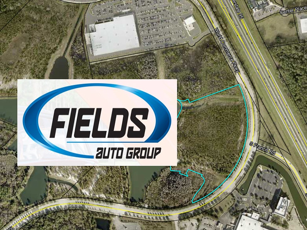Fields Auto Group is developing this site along World Commerce Center Drive in St. Johns County. The building in the image is Costco Wholesale. It also is near Buc-ee's at International Golf Parkway and Interstate 95.