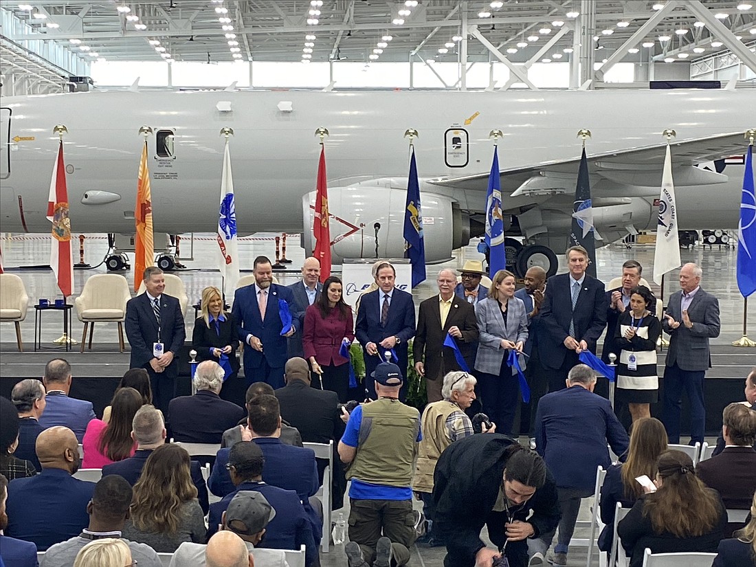 A ribbon-cutting Feb. 9 for Boeing's Maintenance, Repair and Overhaul (MRO) hangar at Cecil Airport in West Jacksonville drew congressional, state and local officials.