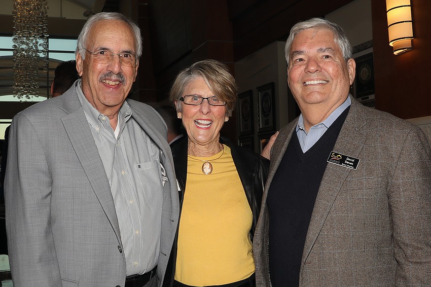 Board Members David Green and David Steves, with Pamela Steves, center