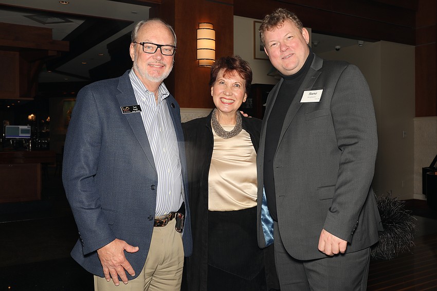 Board Chair Tom Koski, board member Anne Folsom-Smith and guest conductor Rune Bergmann