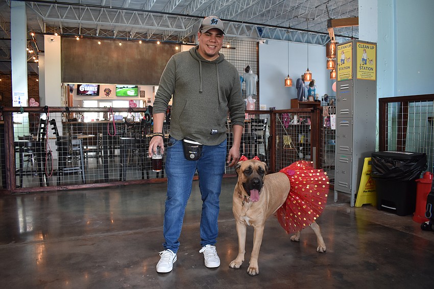 Kevin Reyes and his dog Mia