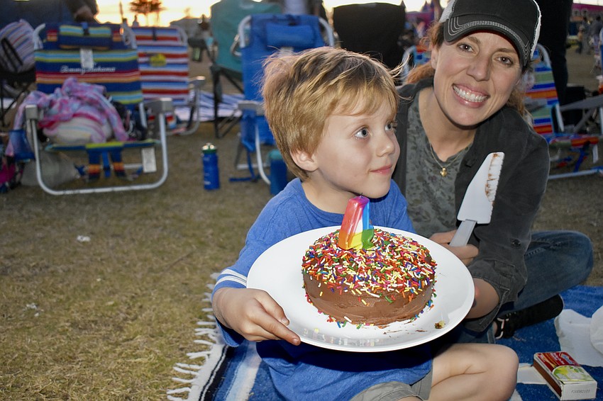 Luke Anderson celebrates his fourth birthday with his mom Bobbi Anderson.