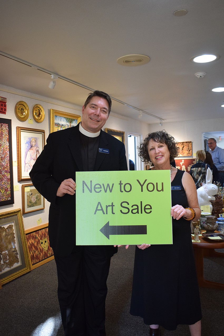 The Rev. David Marshall and Office Director Linn Torres at All Angels by the Sea Episcopal Church