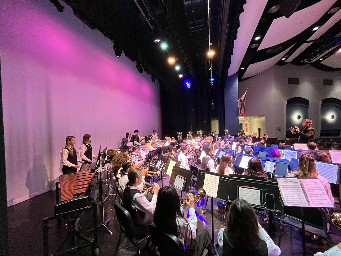 The Middle School All-County Band performs at the Pirate Theater at Matanzas Middle School. Courtesy photo
