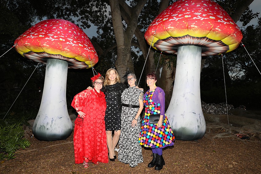These friends and local artists meet under the mushrooms for a photo, and include Robyn Holl, Marianne Chapel, Jen Kroeger and Barbara Gerdeman.