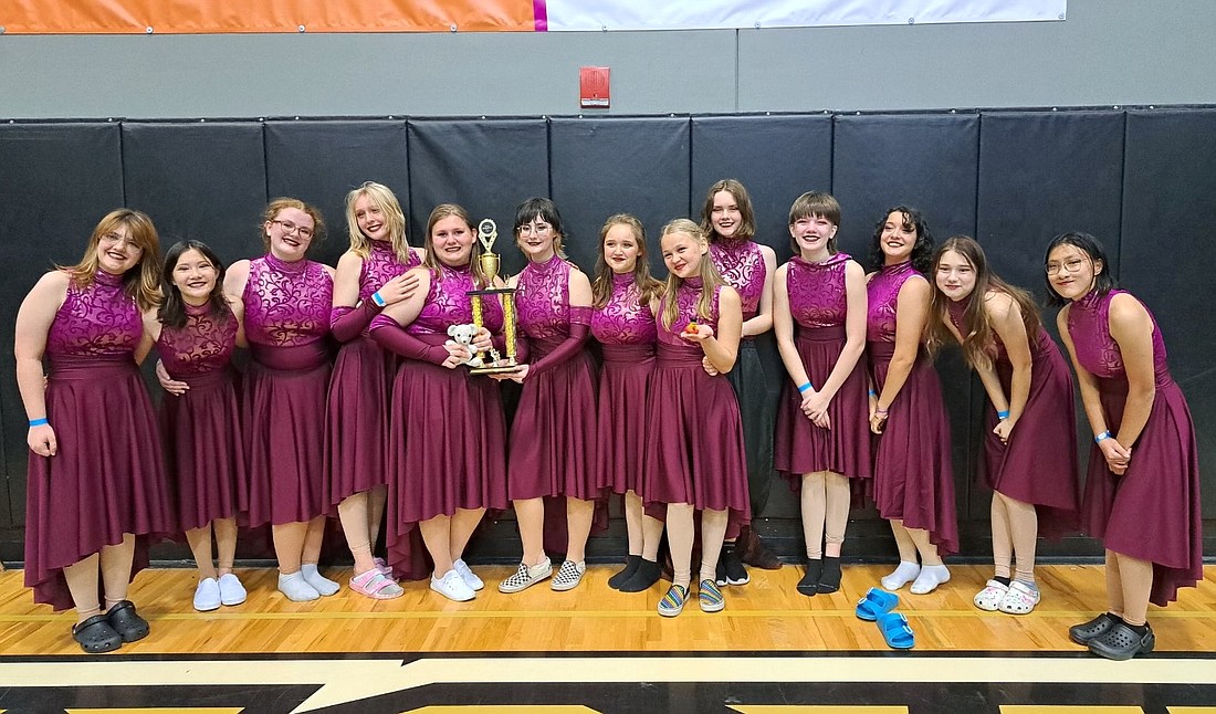 The Matanzas High School winterguard team finished first at Oakleaf on Feb. 10. Courtesy photo