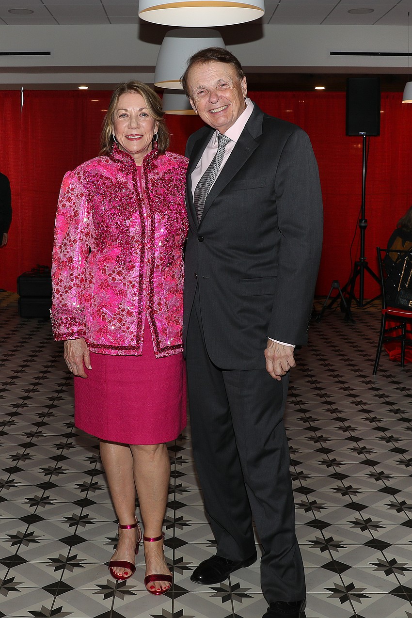 Pat Thompson celebrates with her favorite Valentine, Larry Thompson, president of Ringling College of Art and Design
