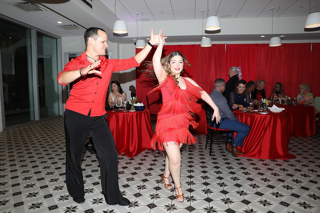 Juan Uribe and Miranda Vidro are professional dancers from the Fred Astaire studio in Sarasota.