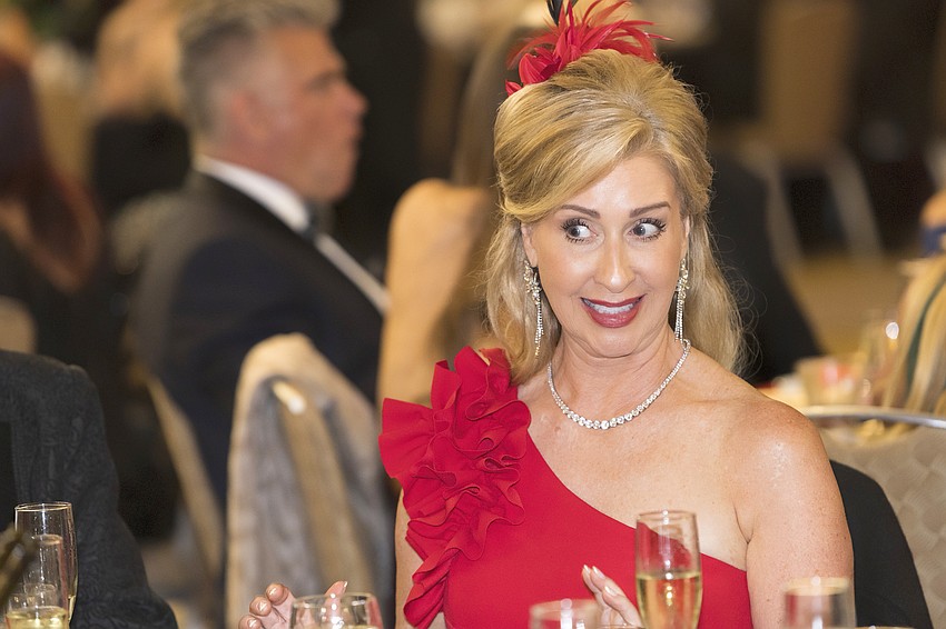 Guest Kim Laverick looking beautiful in red