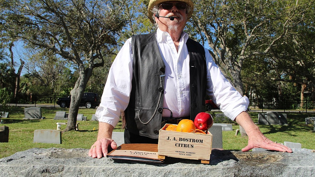 Ron Howell re-enacts John Andrew Bostrom during a 2018 Hillside Cemetery tour. File photo by Jarleene Almenas