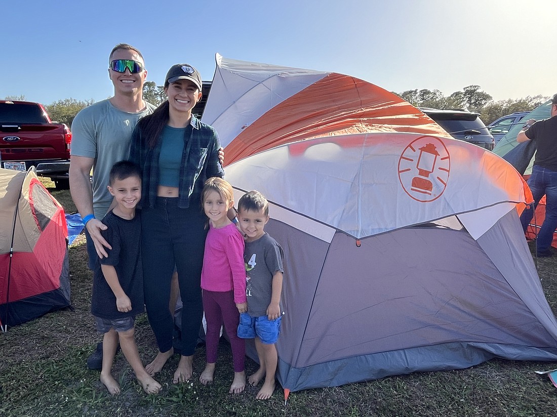 Lakewood Ranch's Phil Thibodeau takes his wife, Nicole, 7-year-old son Lochlan, 5-year-old daughter Zolana and 4-year-old son Dexon camping at the Adventure Park.