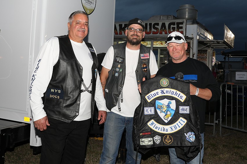 Blue Knights members Ralph Smith, Brian McConnell, and VP of FL 18 chapter, Jim Thomas