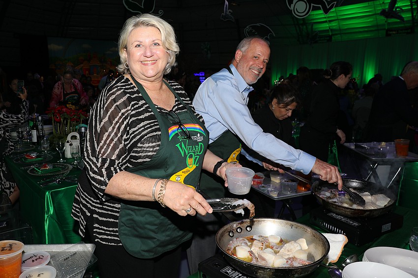 Table chefs Sandy and Mark Pepper are making sure there is not too much salt in their recipe.