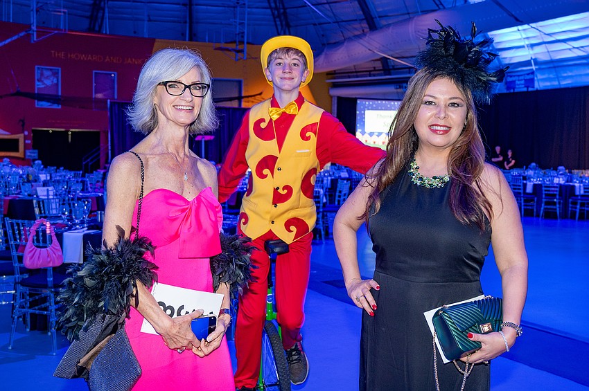 Co-Chair Kim Becker, Event Chair Marjan Zaun and Circus Arts student Rikki Hettig-Rolfe Meaux