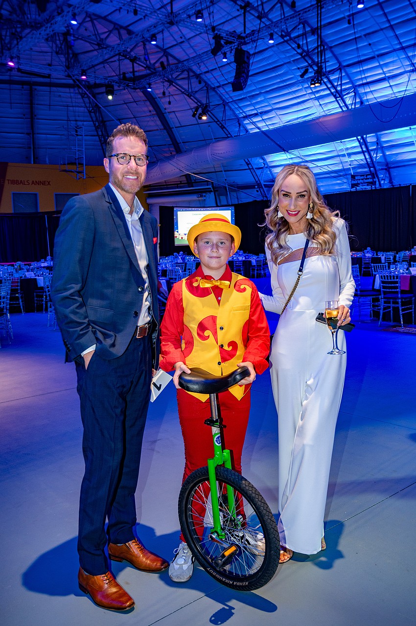 Nick Parrino, Circus Arts student Timothy Deev and Tracey Parrino