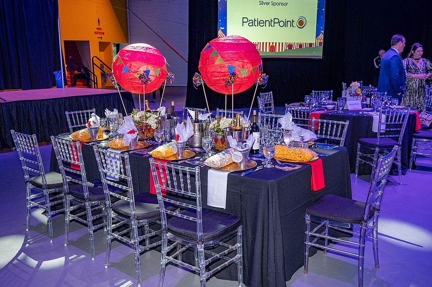The circus theme extended to the VIP table at the event.