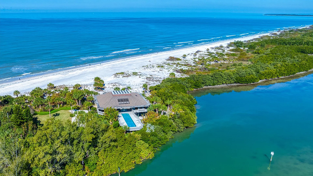 The Clearwater Beach home sits in a private enclave at the northernmost point of the beach.
